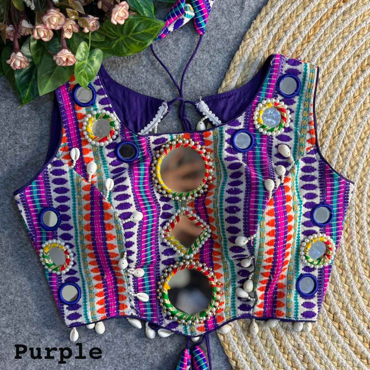 NAVRATRI SPECIAL TRADITIONAL MIRROR KUTCHI WORK BLOUSE