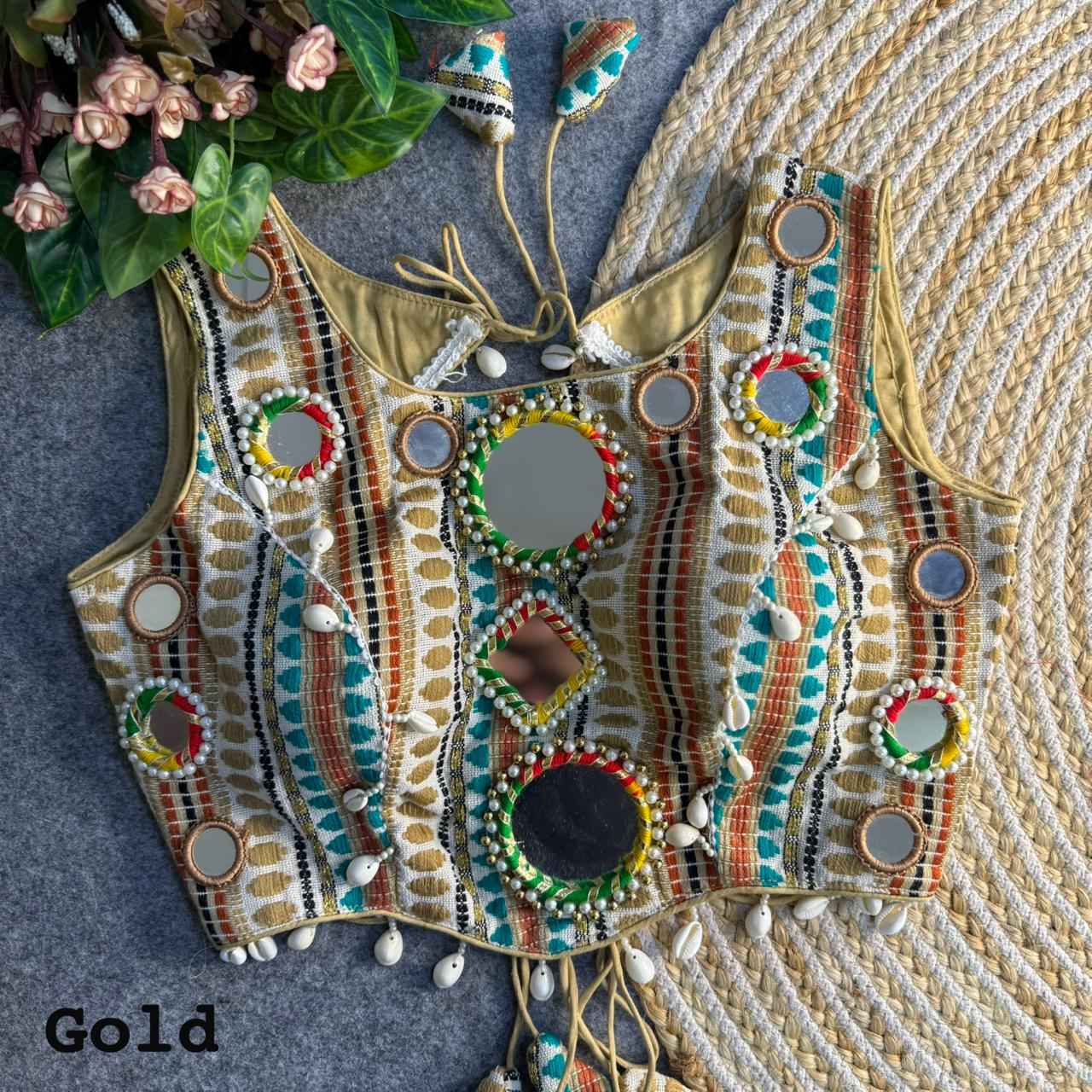NAVRATRI SPECIAL TRADITIONAL MIRROR KUTCHI WORK BLOUSE