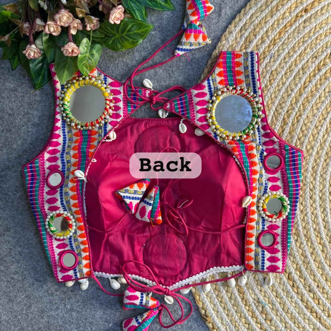 NAVRATRI SPECIAL TRADITIONAL MIRROR KUTCHI WORK BLOUSE