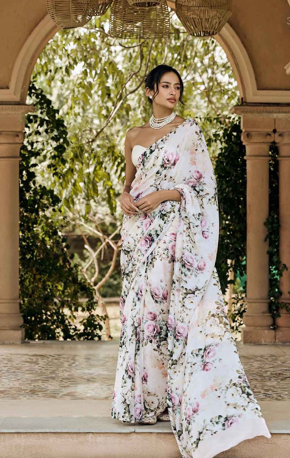 ORIGINAL JAPAN SATIN DIGITAL PRINT SAREE