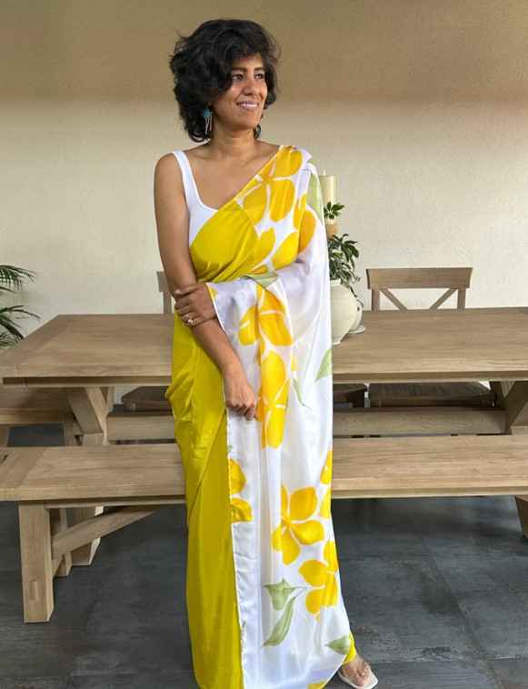 ORIGINAL JAPAN SATIN DIGITAL PRINT SAREE