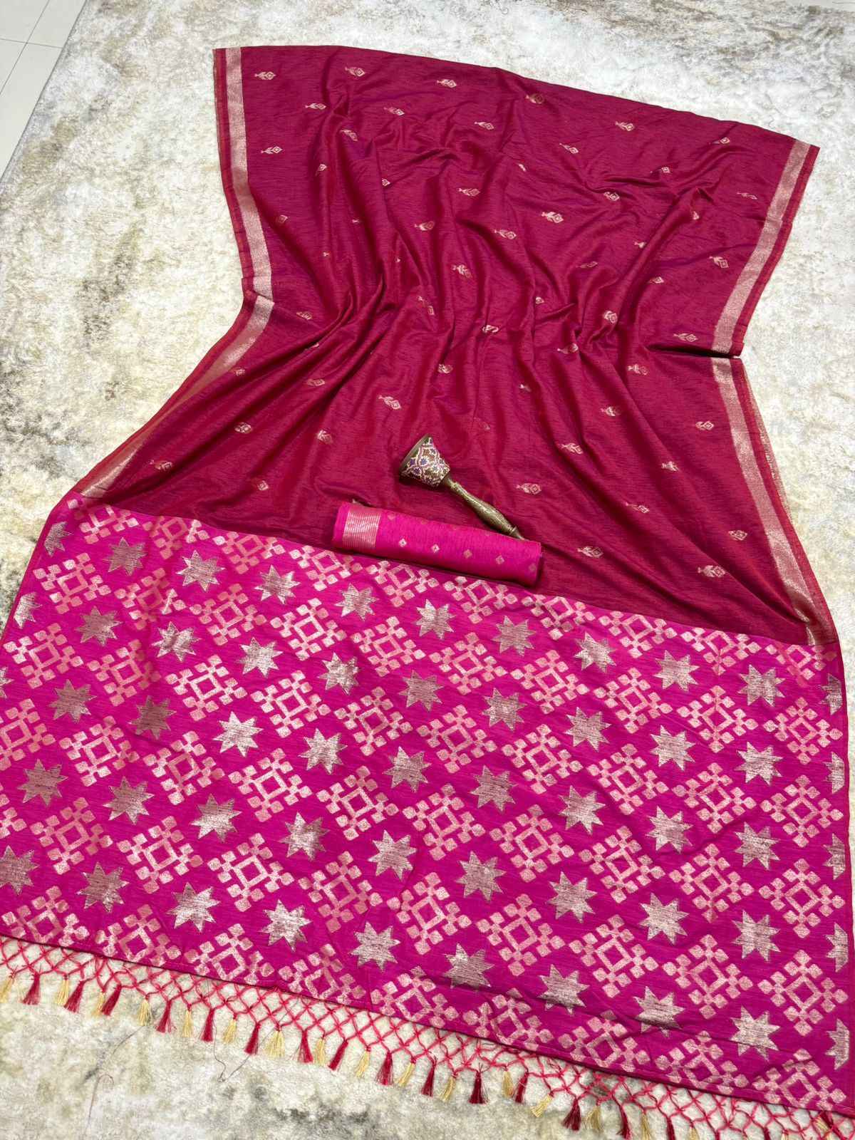 PREMIUM SOFT PURE LINEN SILK ZARI WEAVING SAREE