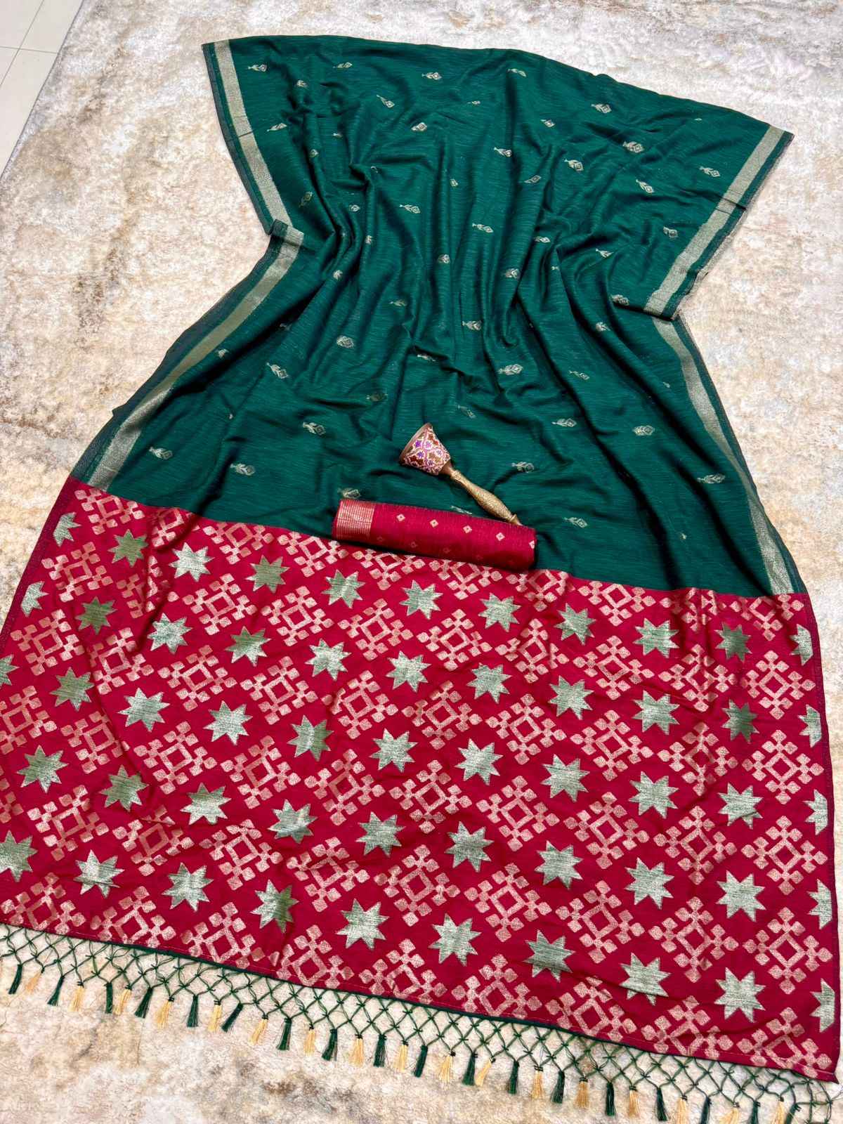PREMIUM SOFT PURE LINEN SILK ZARI WEAVING SAREE