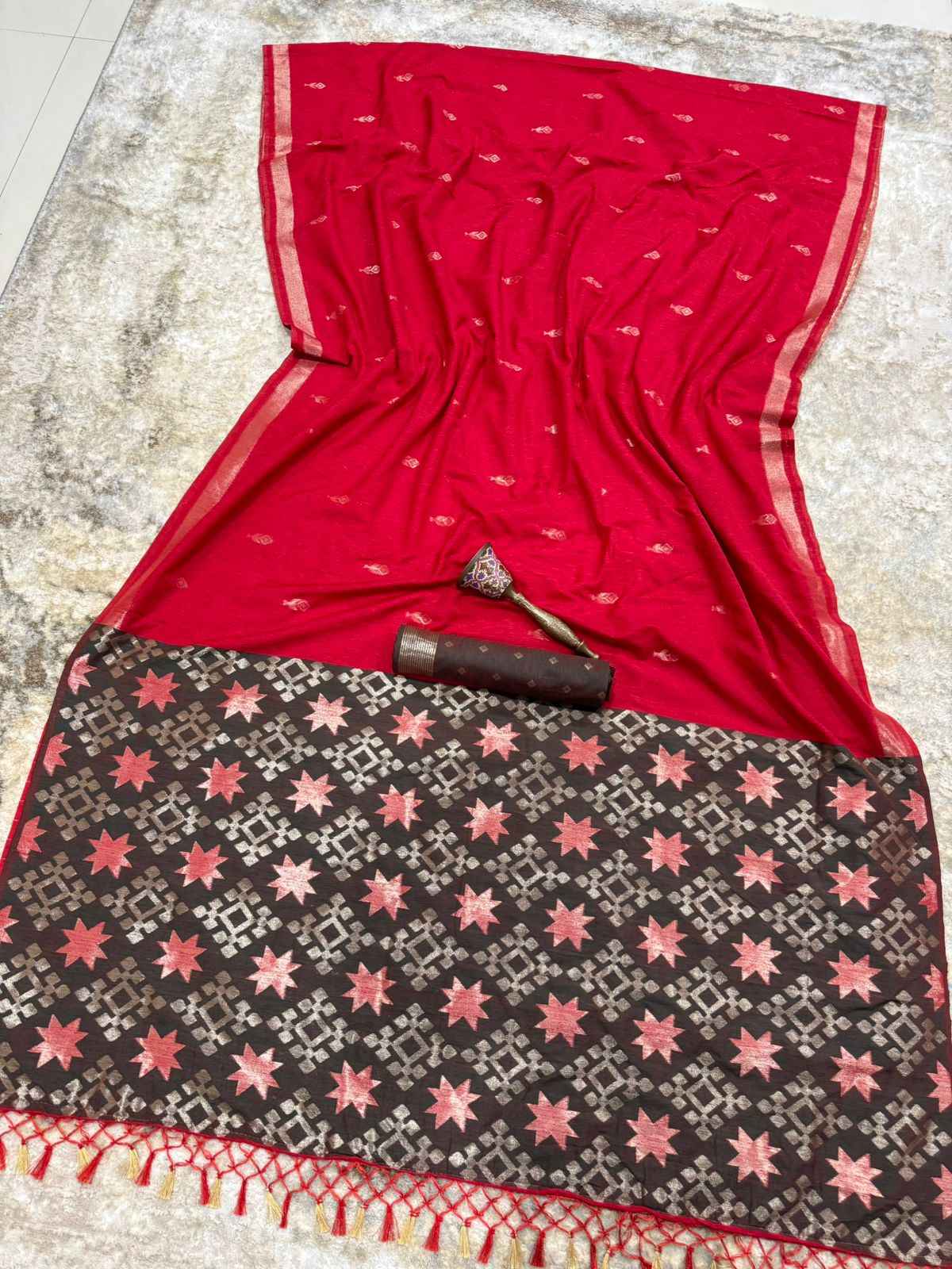 PREMIUM SOFT PURE LINEN SILK ZARI WEAVING SAREE