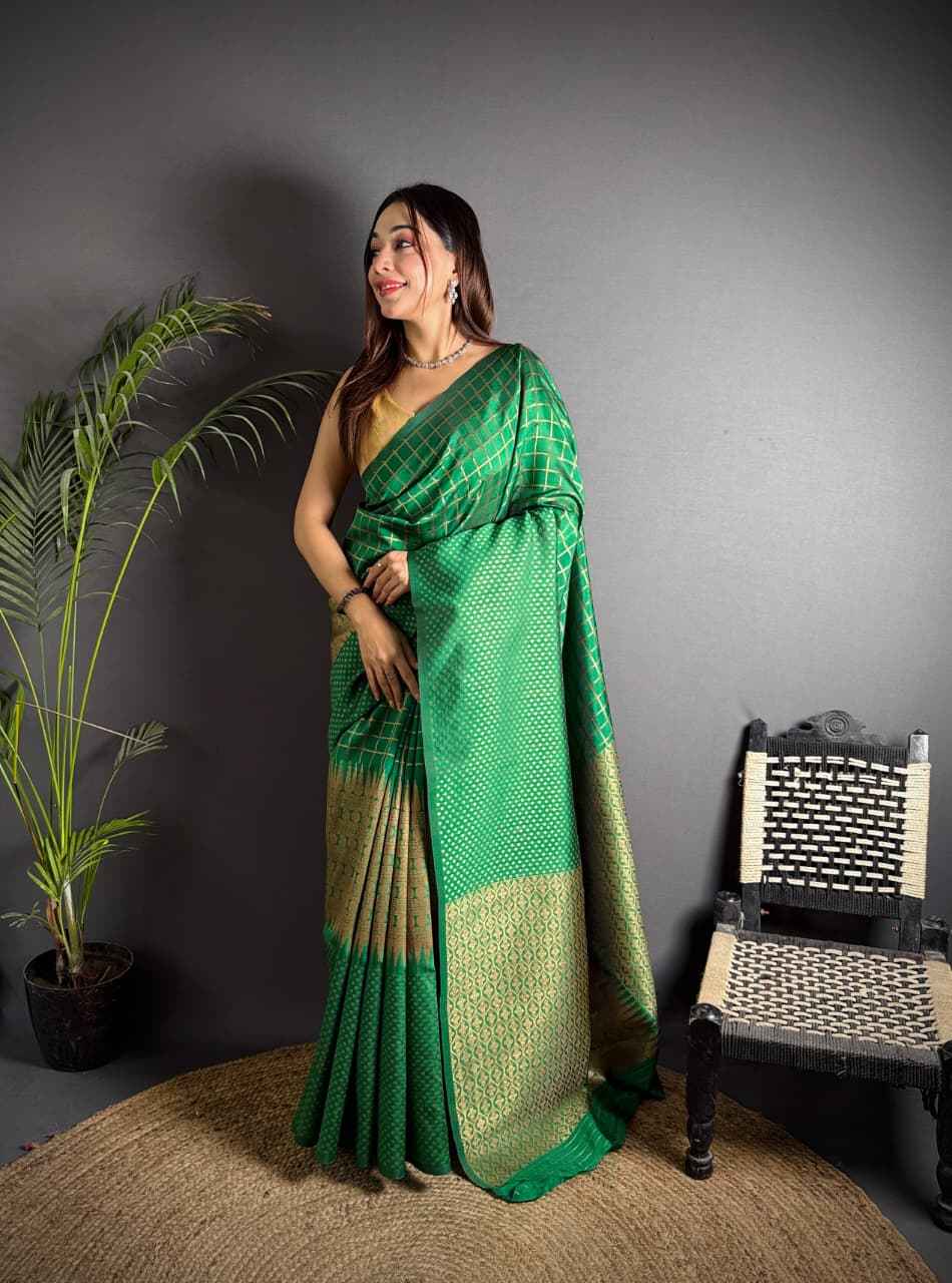 PURE BANARASI SILK KHICHA JARI WORK SAREE 