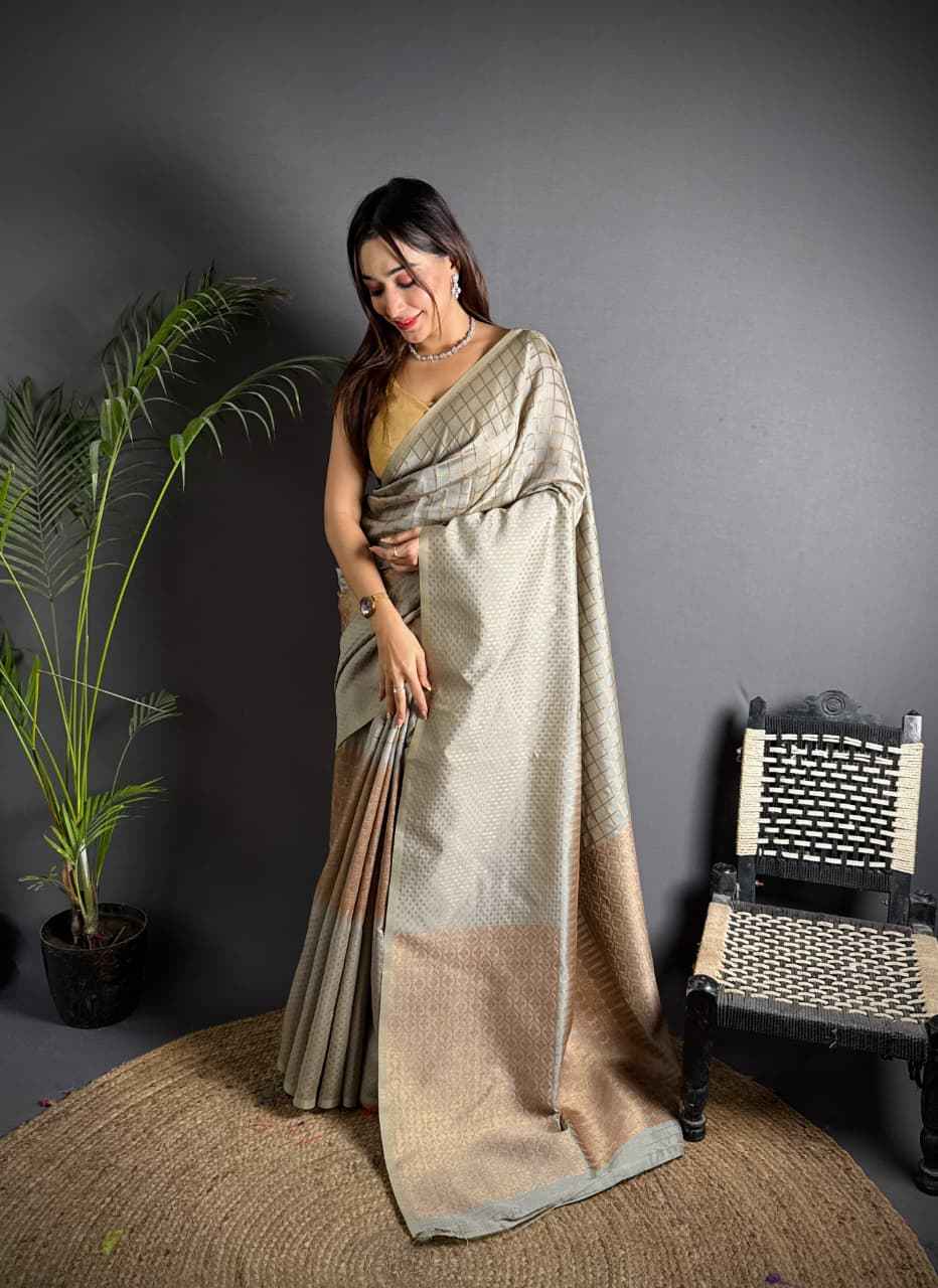 PURE BANARASI SILK KHICHA JARI WORK SAREE 
