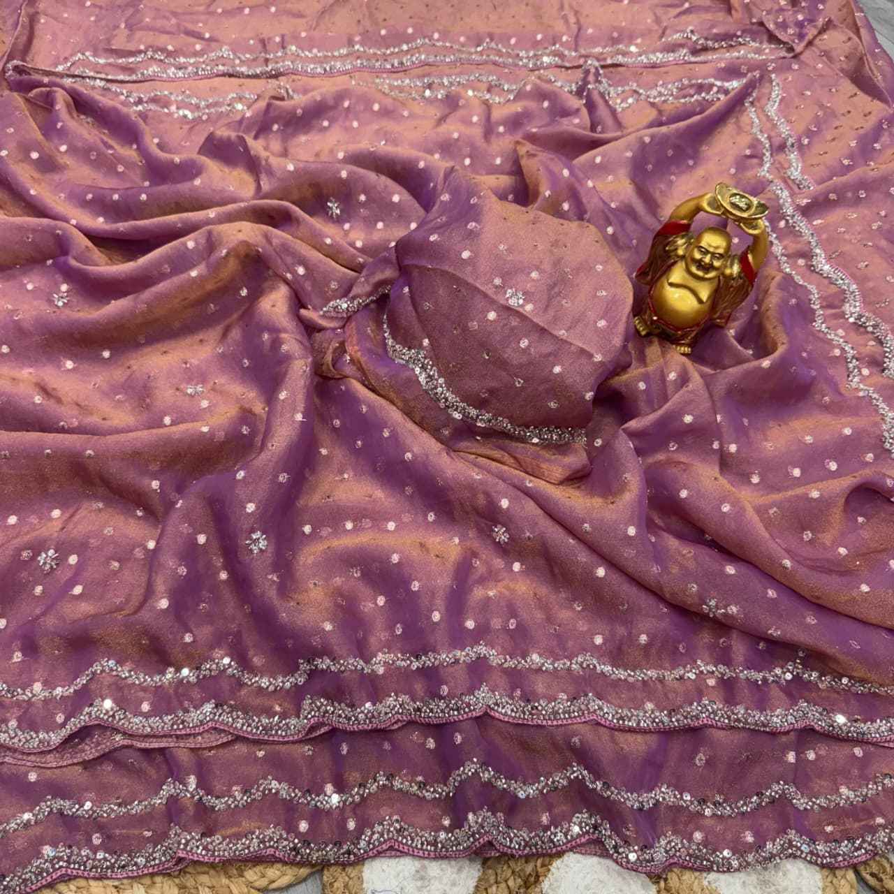 PURE BUTTI SILK SEQUENCE AND CUTDANA HANDWORK SAREE
