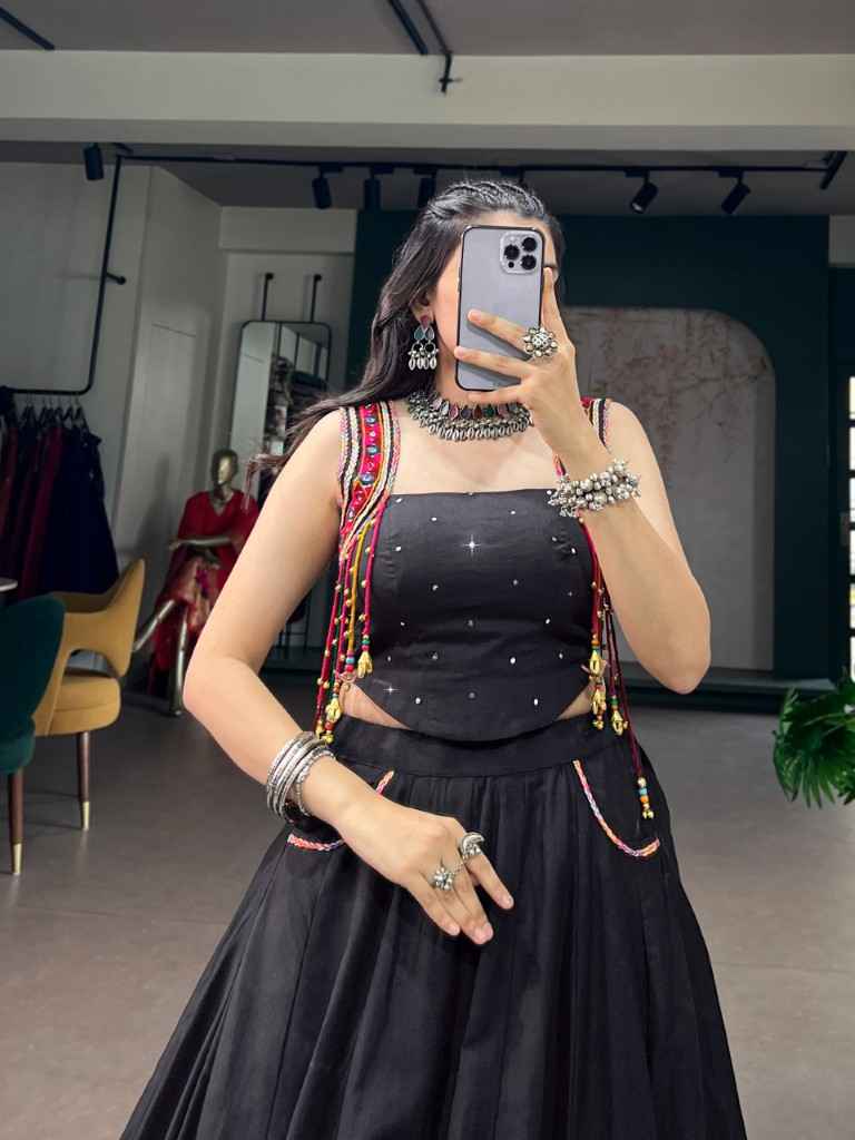 PURE COTTON MIRROR WORK NAVRATRI LEHENGA CHOLI 
