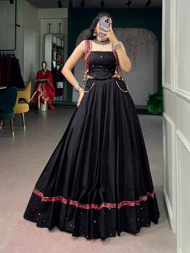 PURE COTTON MIRROR WORK NAVRATRI LEHENGA CHOLI 