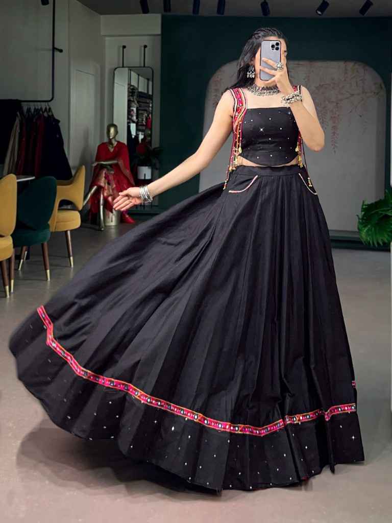 PURE COTTON MIRROR WORK NAVRATRI LEHENGA CHOLI 