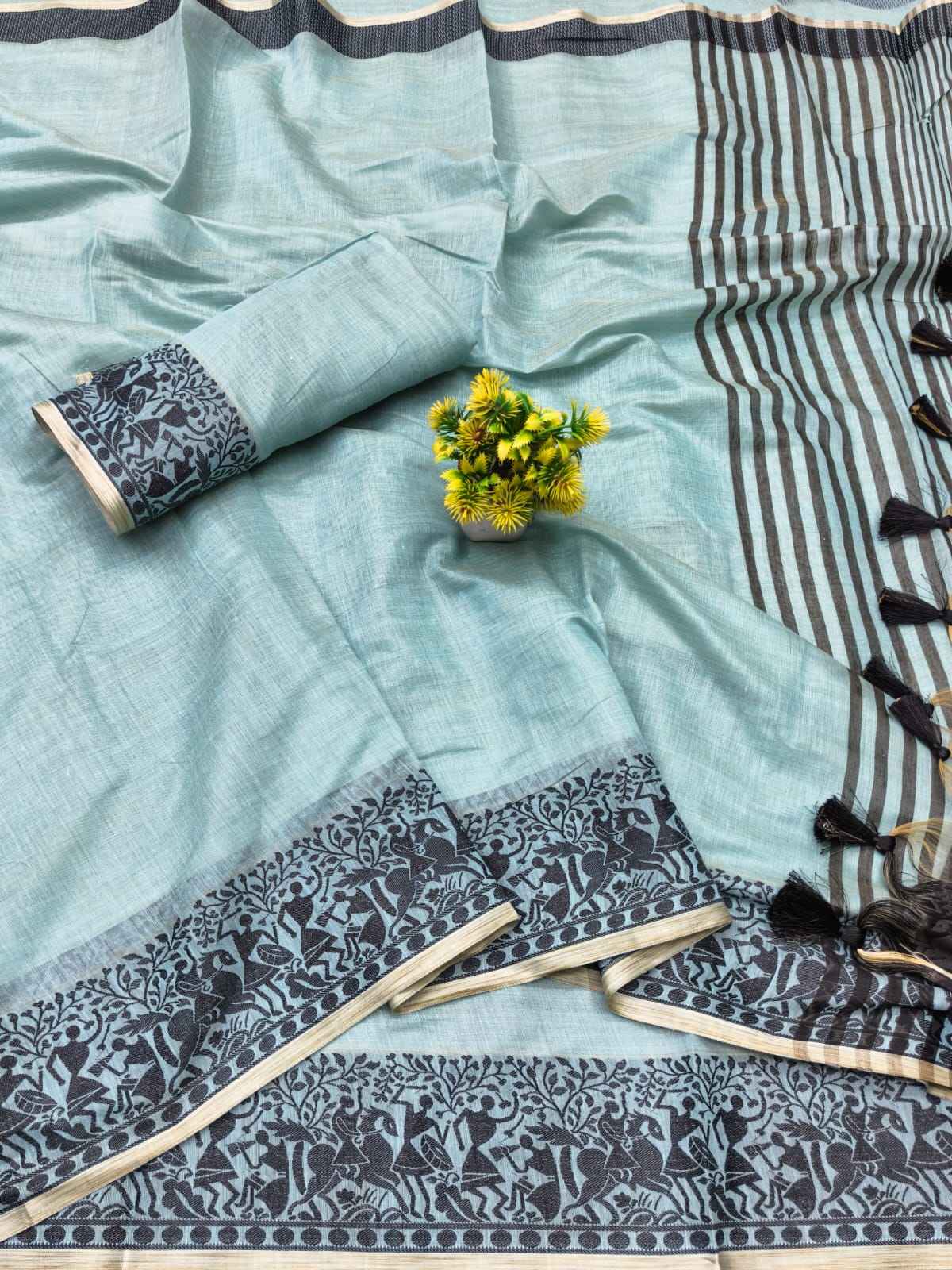 PURE COTTON SOFT SILK JACQUARD WEAVING SAREE 1