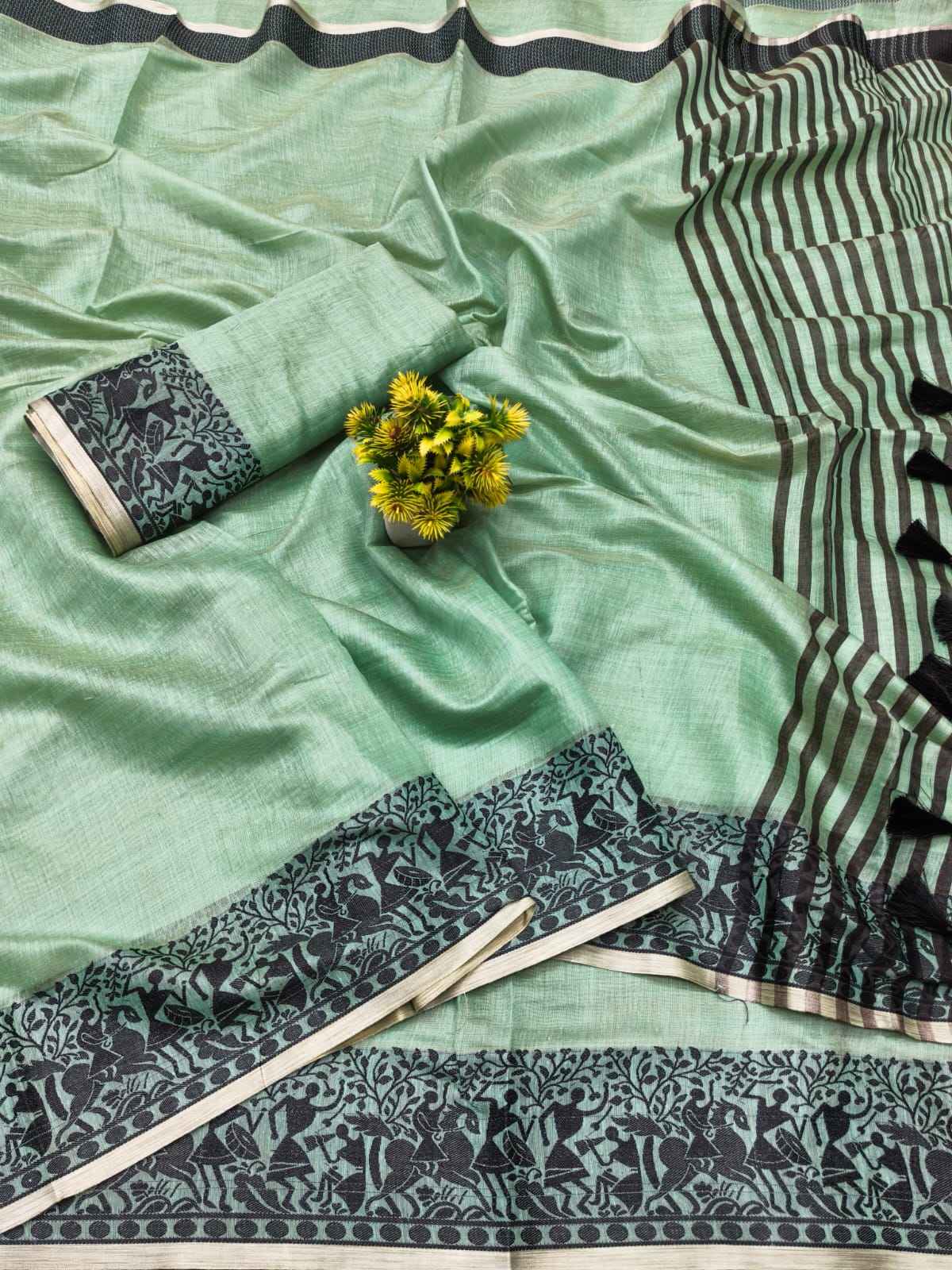 PURE COTTON SOFT SILK JACQUARD WEAVING SAREE 1
