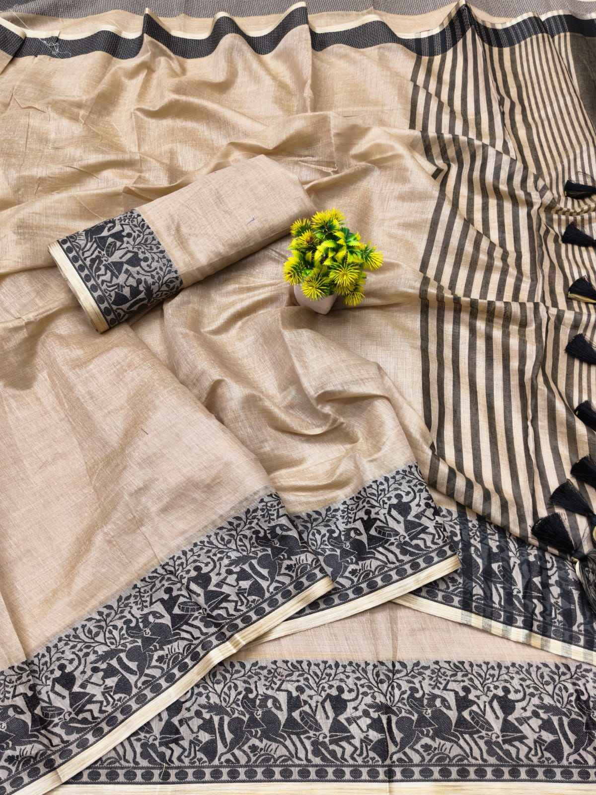 PURE COTTON SOFT SILK JACQUARD WEAVING SAREE 1