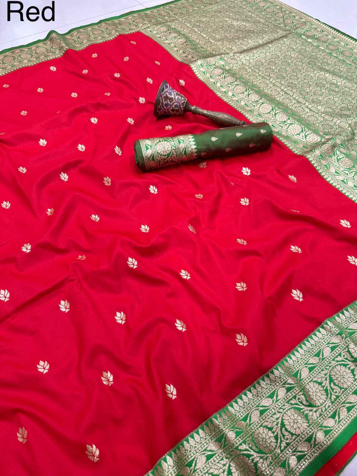 PURE HEAVY BANARASI SILK ROSE GOLD JARI WEAVING SAREE 1