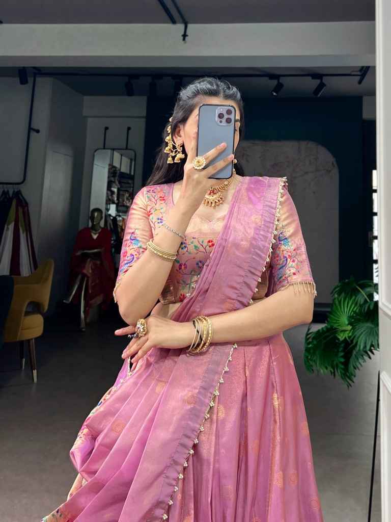 PURE SHIMMER ZARI WEAVING WORK PAITHANI LEHENGA CHOLI