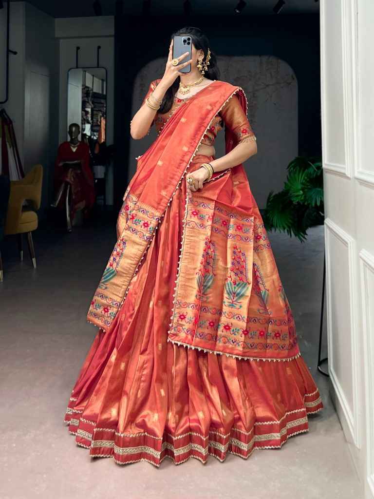 PURE SHIMMER ZARI WEAVING WORK PAITHANI LEHENGA CHOLI