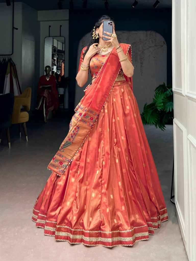 PURE SHIMMER ZARI WEAVING WORK PAITHANI LEHENGA CHOLI