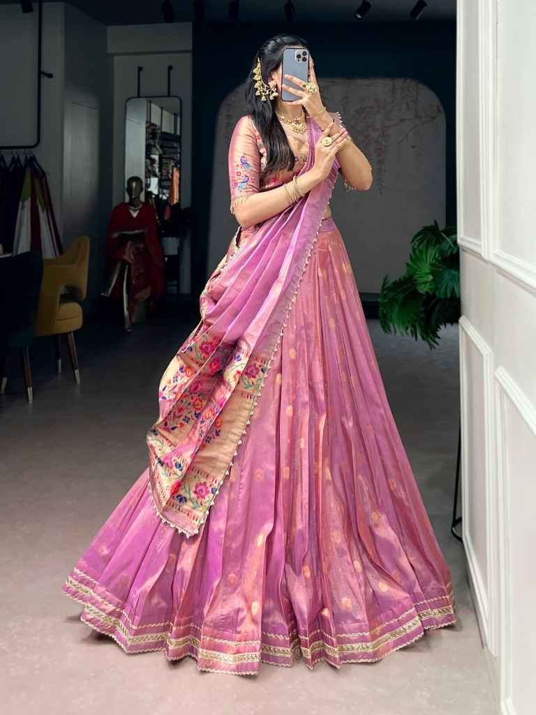 PURE SHIMMER ZARI WEAVING WORK PAITHANI LEHENGA CHOLI