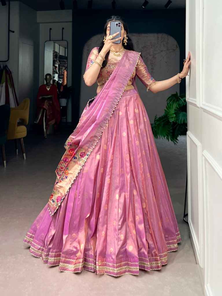 PURE SHIMMER ZARI WEAVING WORK PAITHANI LEHENGA CHOLI