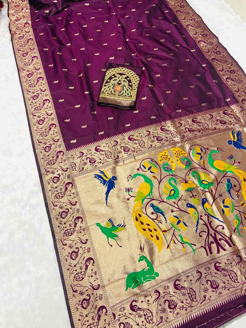 PURE SOFT BANARASI PAITHANI SILK ZARI WEAVING SAREE