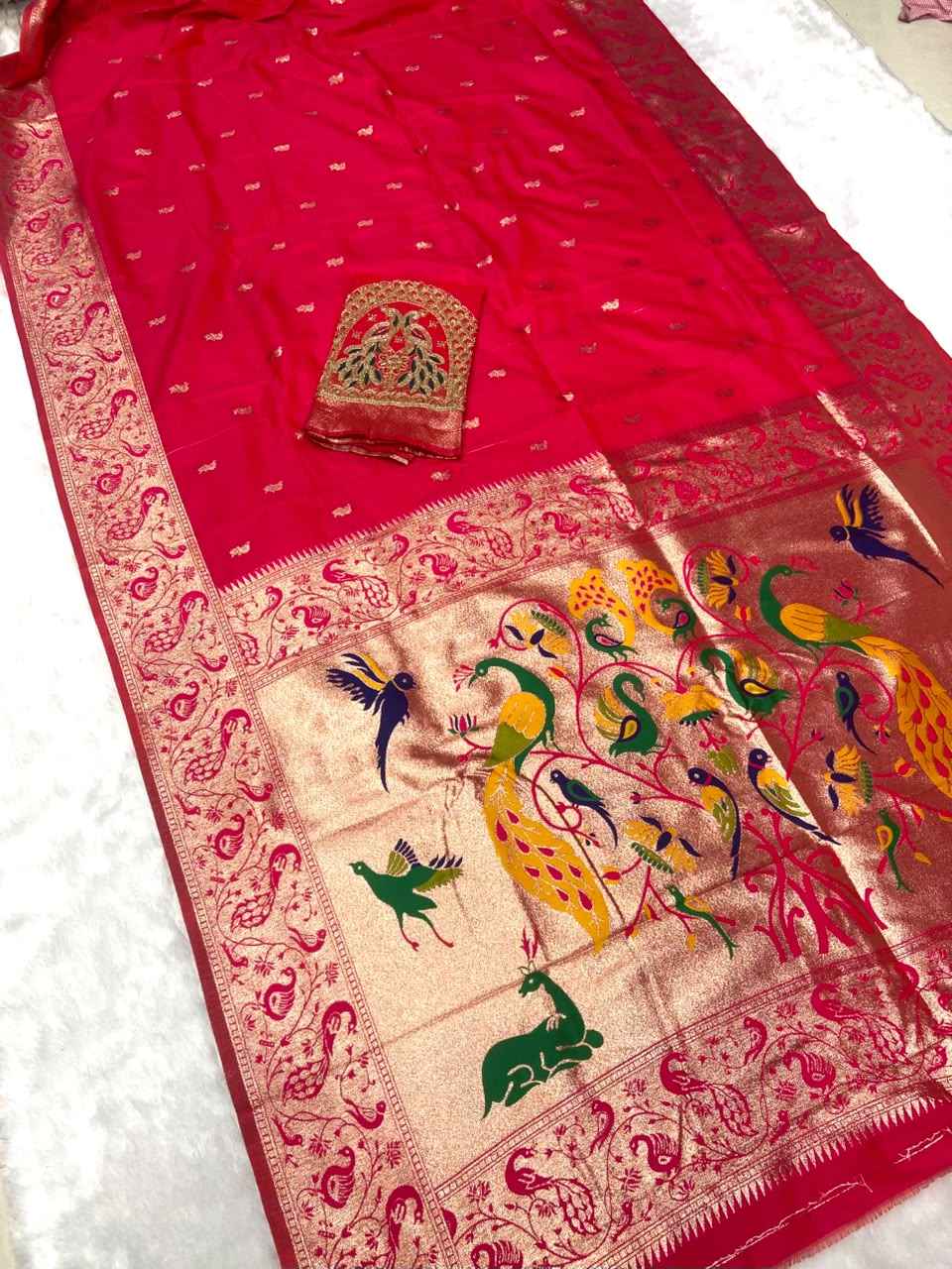 PURE SOFT BANARASI PAITHANI SILK ZARI WEAVING SAREE