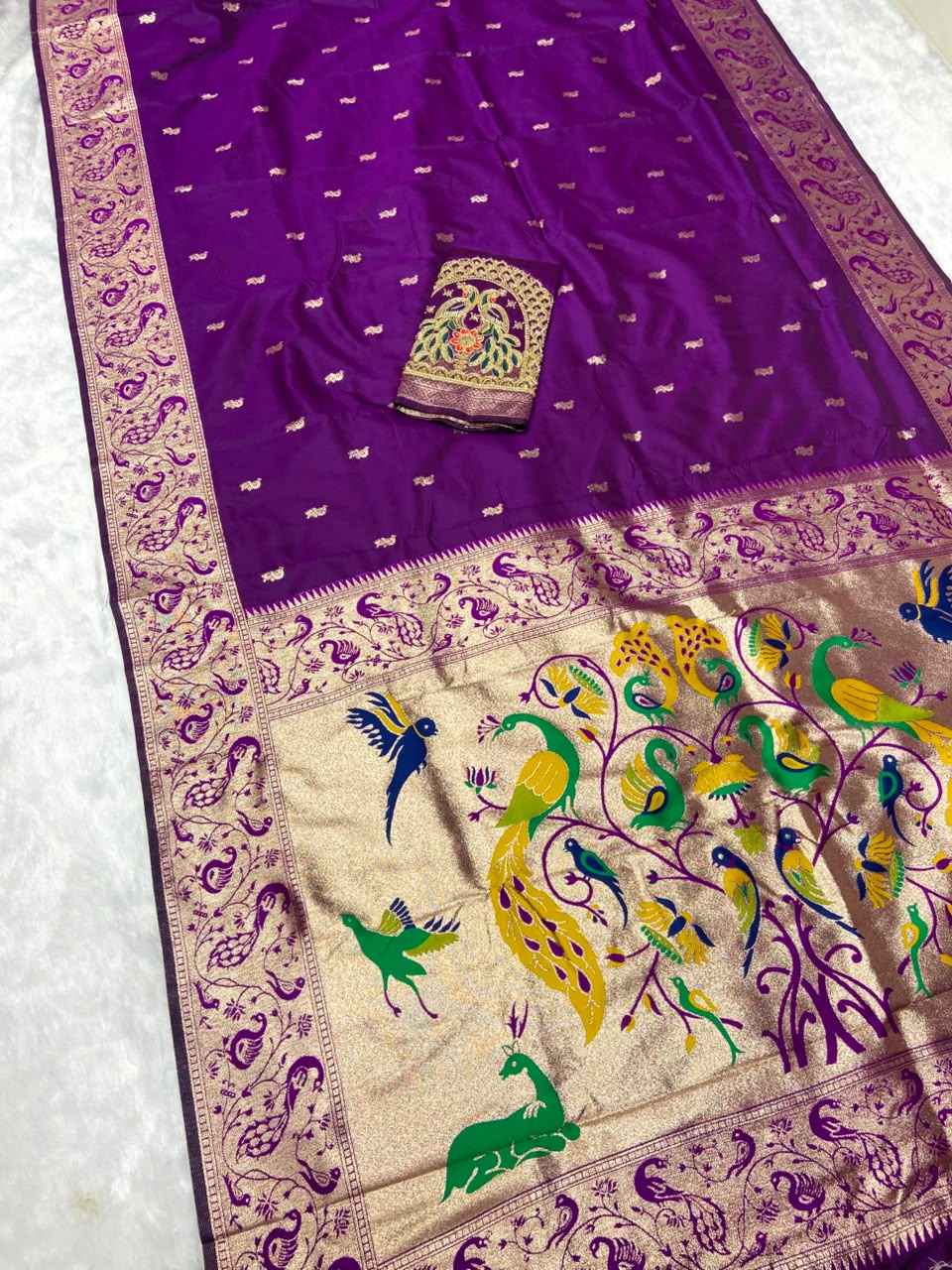 PURE SOFT BANARASI PAITHANI SILK ZARI WEAVING SAREE