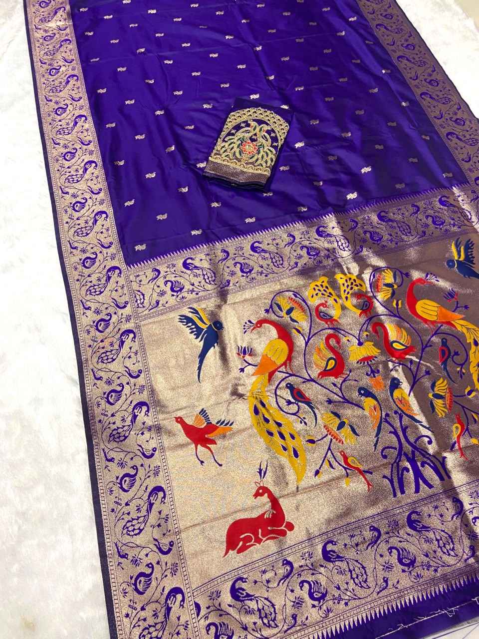 PURE SOFT BANARASI PAITHANI SILK ZARI WEAVING SAREE