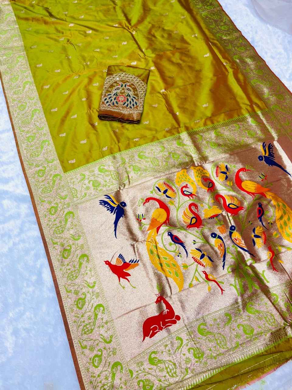 PURE SOFT BANARASI PAITHANI SILK ZARI WEAVING SAREE