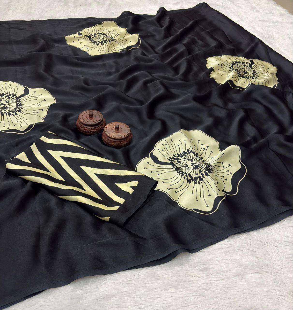 PURE SOFT CREPE SILK DIGITAL PRINTED SAREE
