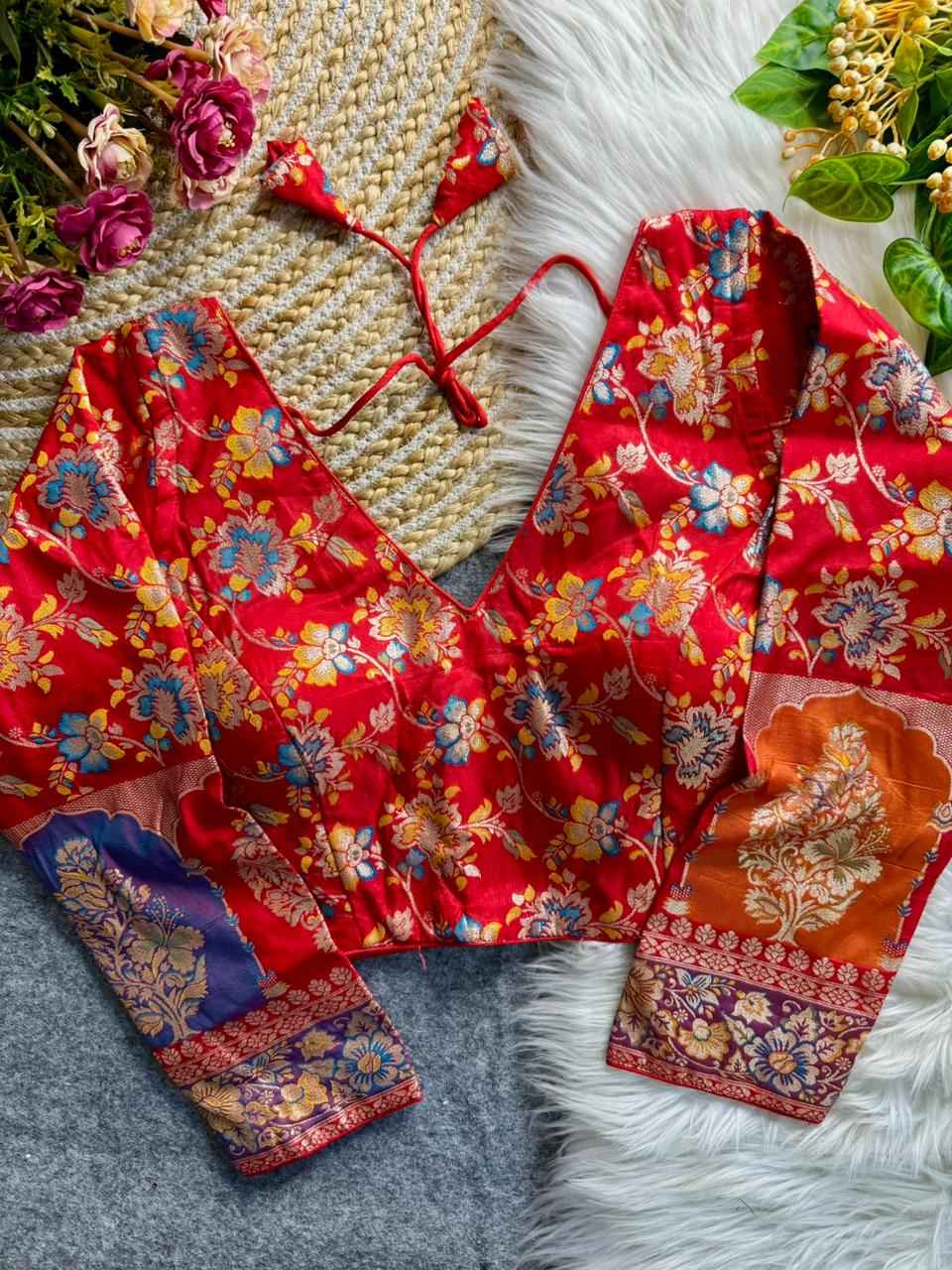 PURE SOFT DOLA SILK BANARASI PARTYWEAR BLOUSE