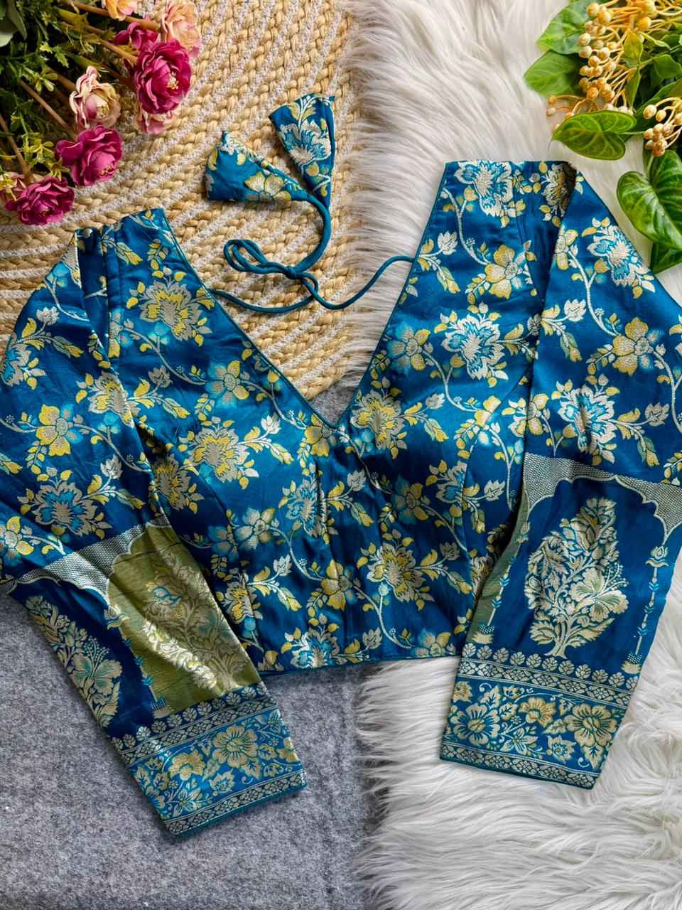 PURE SOFT DOLA SILK BANARASI PARTYWEAR BLOUSE
