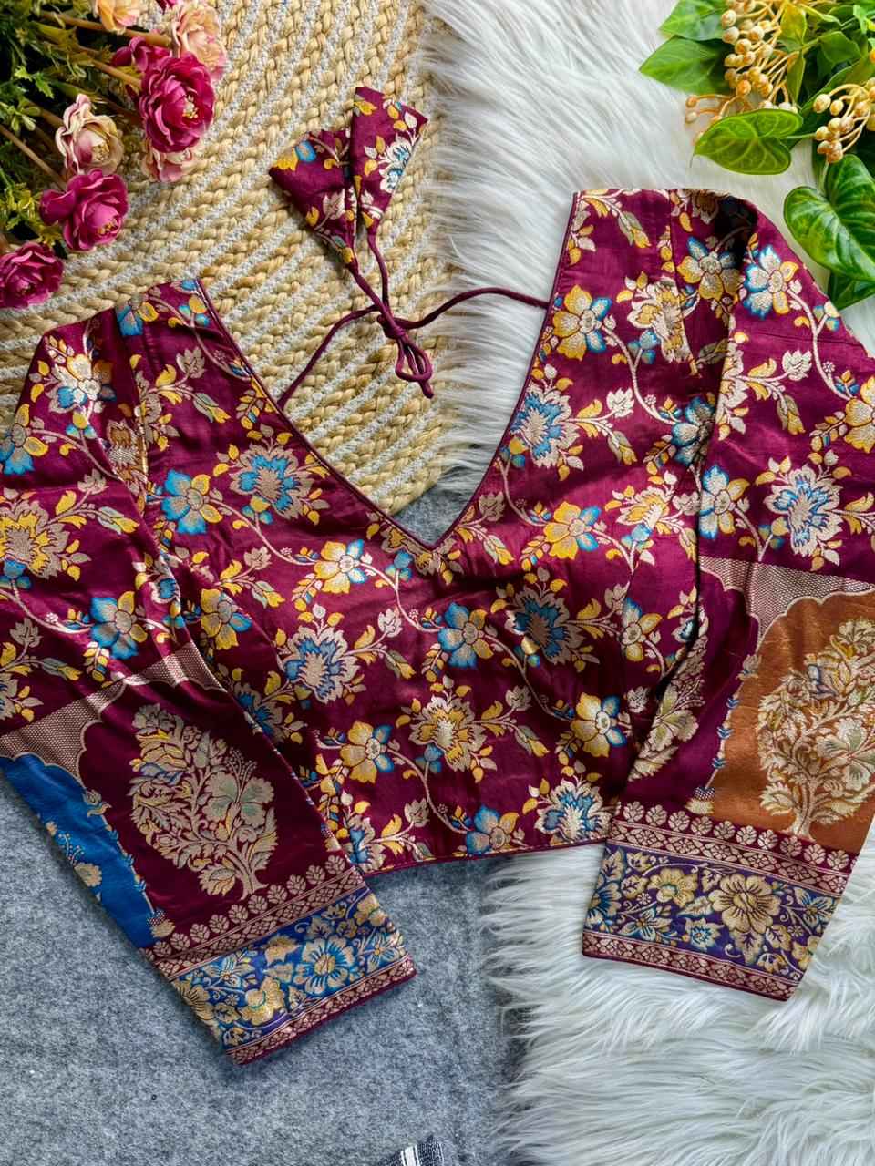 PURE SOFT DOLA SILK BANARASI PARTYWEAR BLOUSE