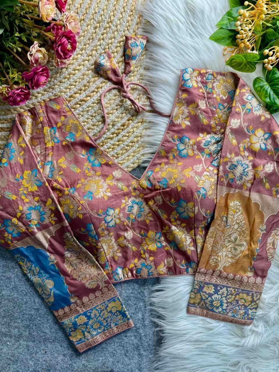PURE SOFT DOLA SILK BANARASI PARTYWEAR BLOUSE