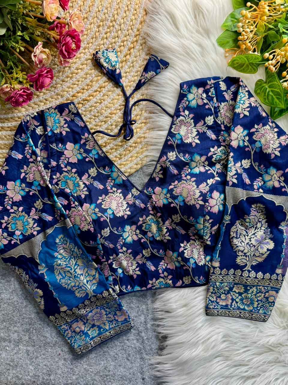 PURE SOFT DOLA SILK BANARASI PARTYWEAR BLOUSE