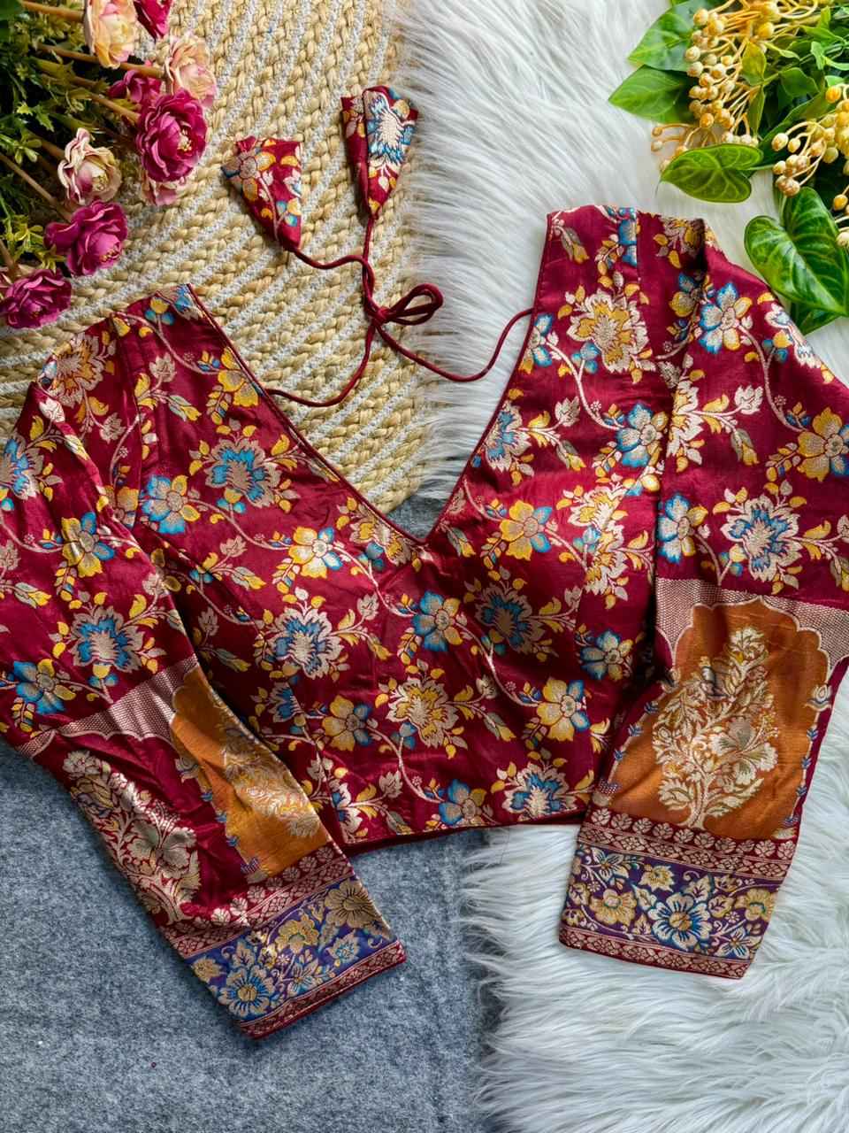 PURE SOFT DOLA SILK BANARASI PARTYWEAR BLOUSE
