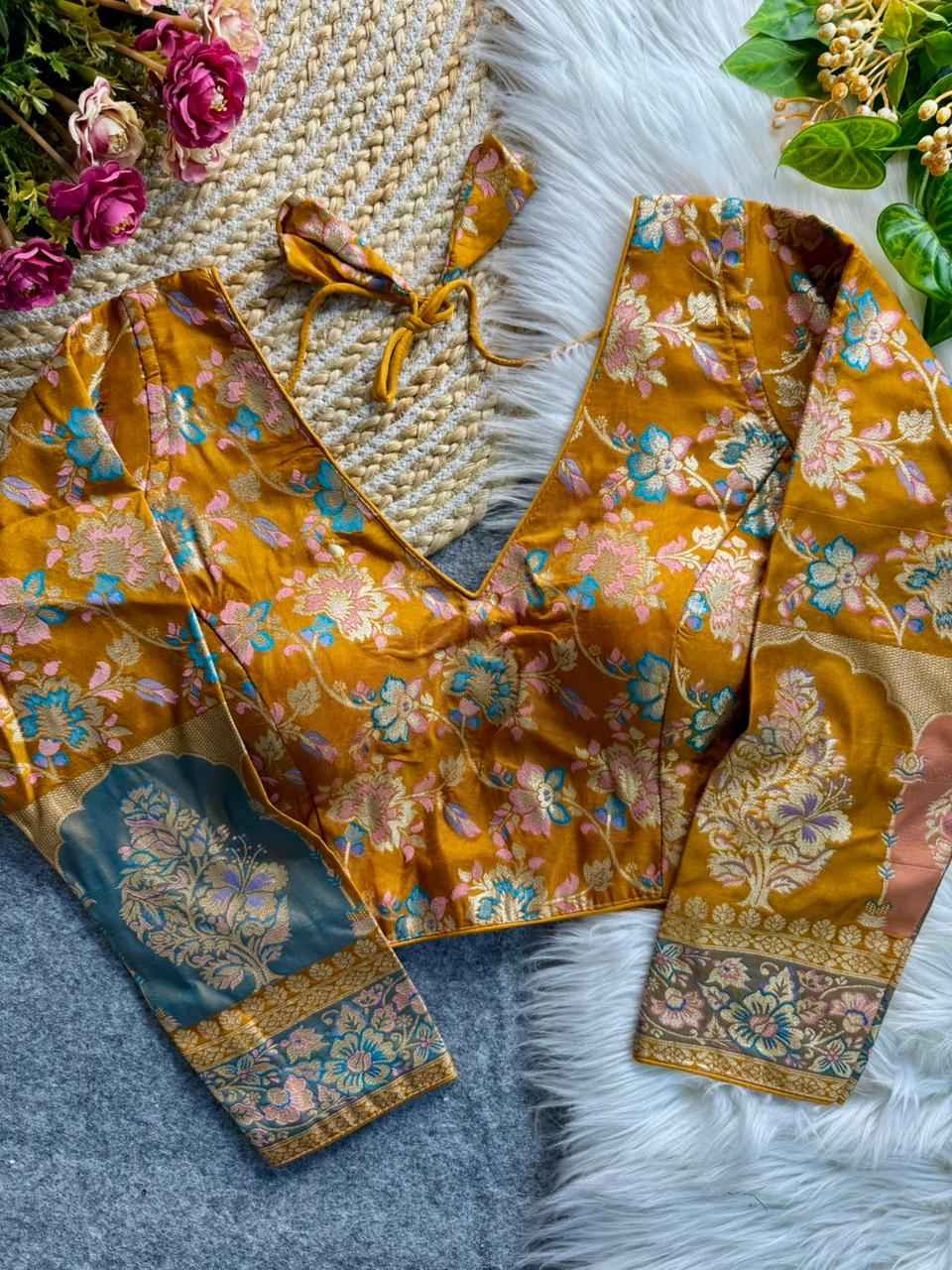 PURE SOFT DOLA SILK BANARASI PARTYWEAR BLOUSE