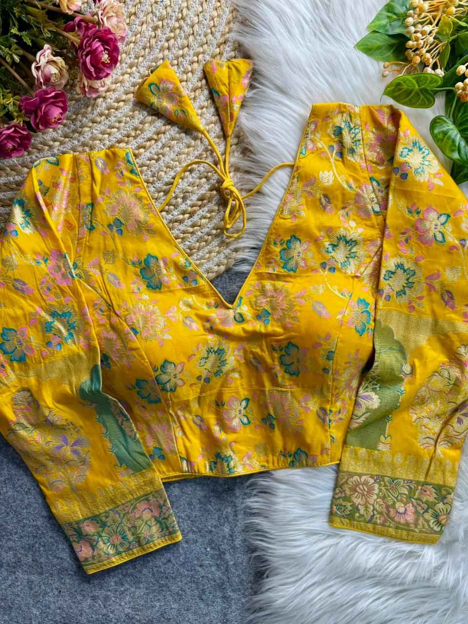 PURE SOFT DOLA SILK BANARASI PARTYWEAR BLOUSE