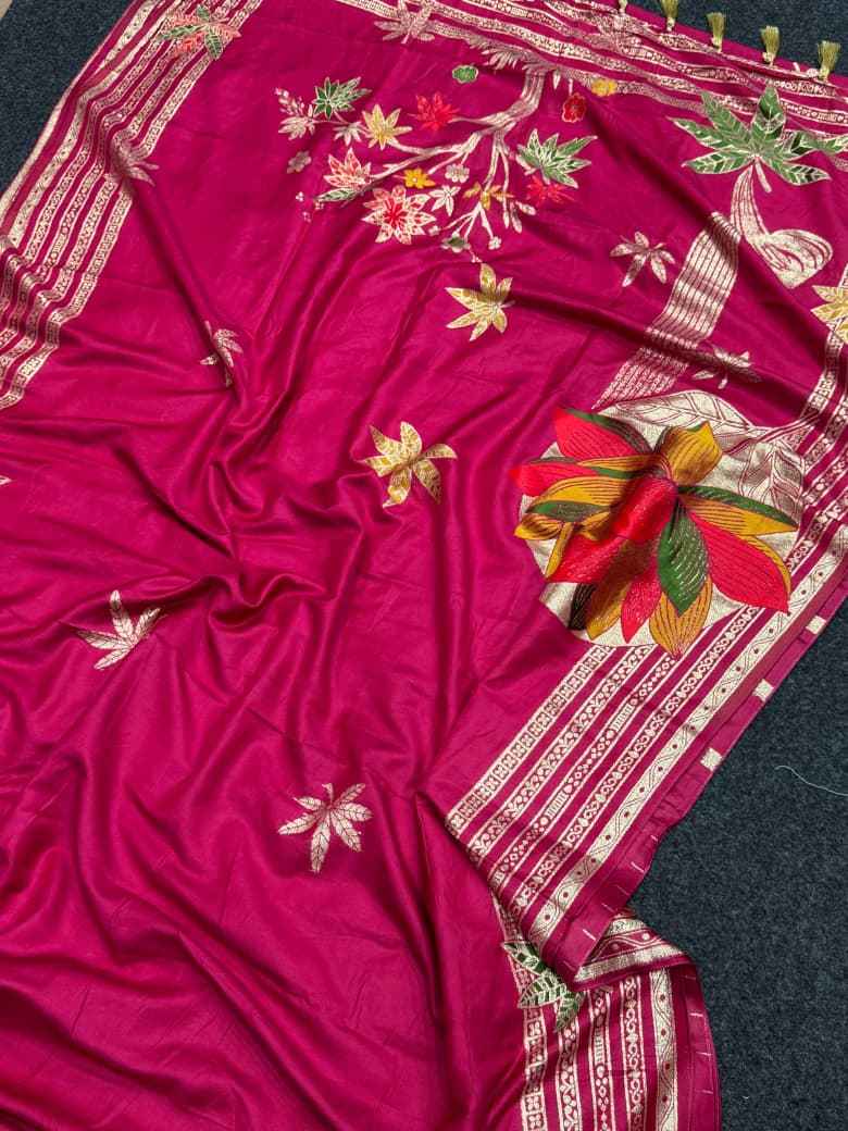 PURE SOFT RUSSIAN SILK KARI MEENAKARI WEAVING SAREE 