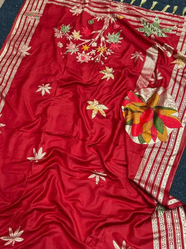 PURE SOFT RUSSIAN SILK KARI MEENAKARI WEAVING SAREE 