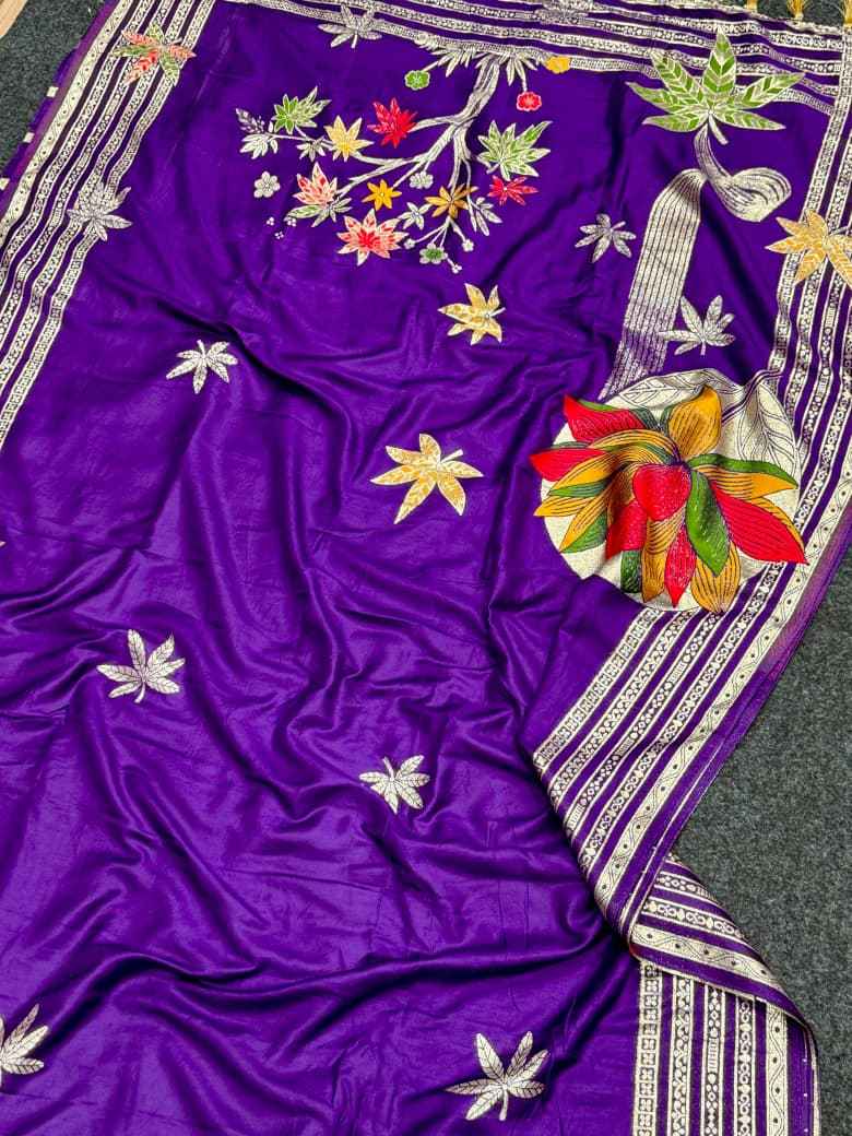 PURE SOFT RUSSIAN SILK KARI MEENAKARI WEAVING SAREE 