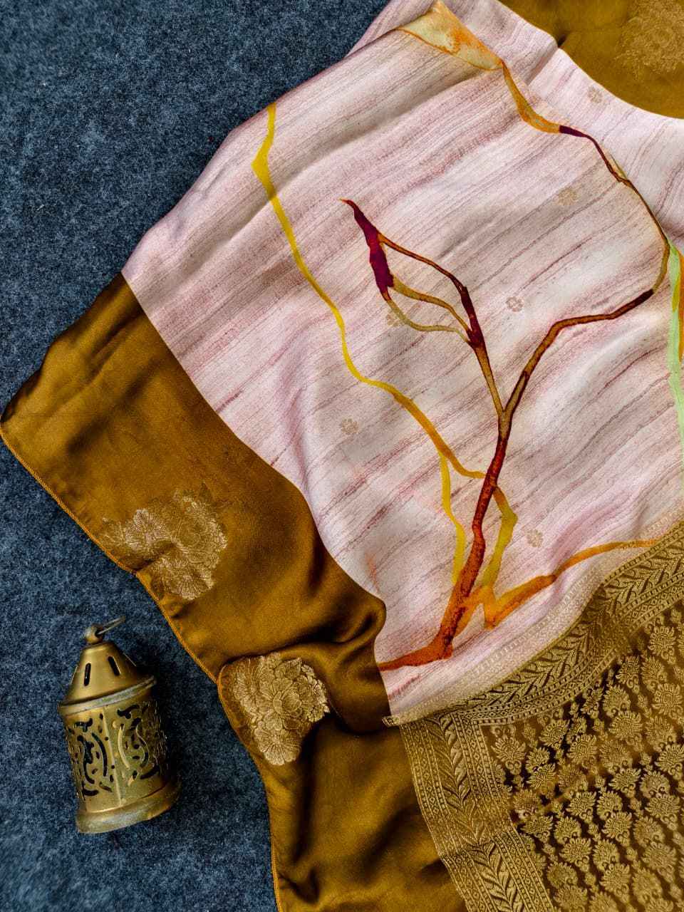 PURE SOFT VISCOSE SATIN SILK ZARI WEAVING SAREE