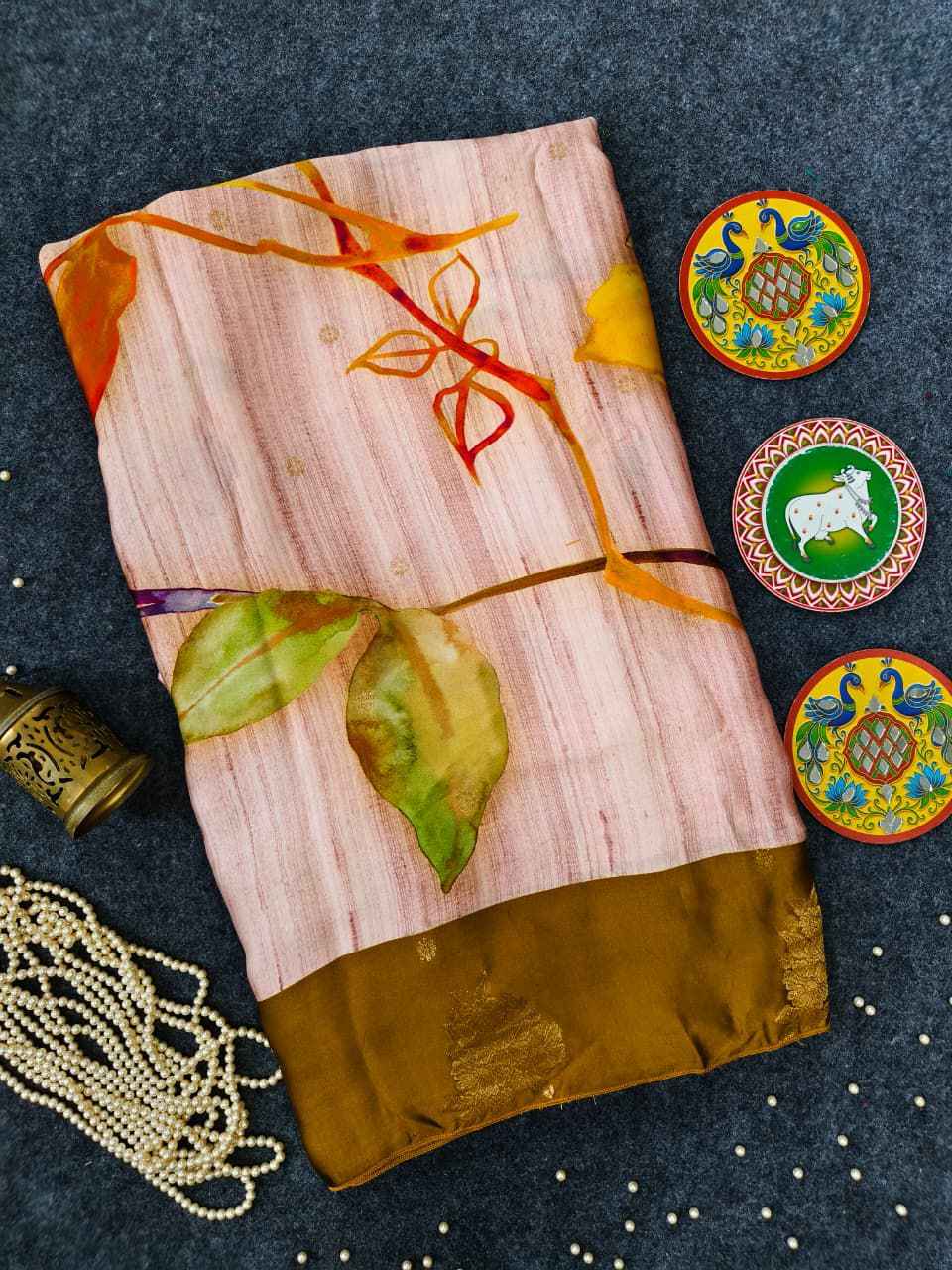 PURE SOFT VISCOSE SATIN SILK ZARI WEAVING SAREE