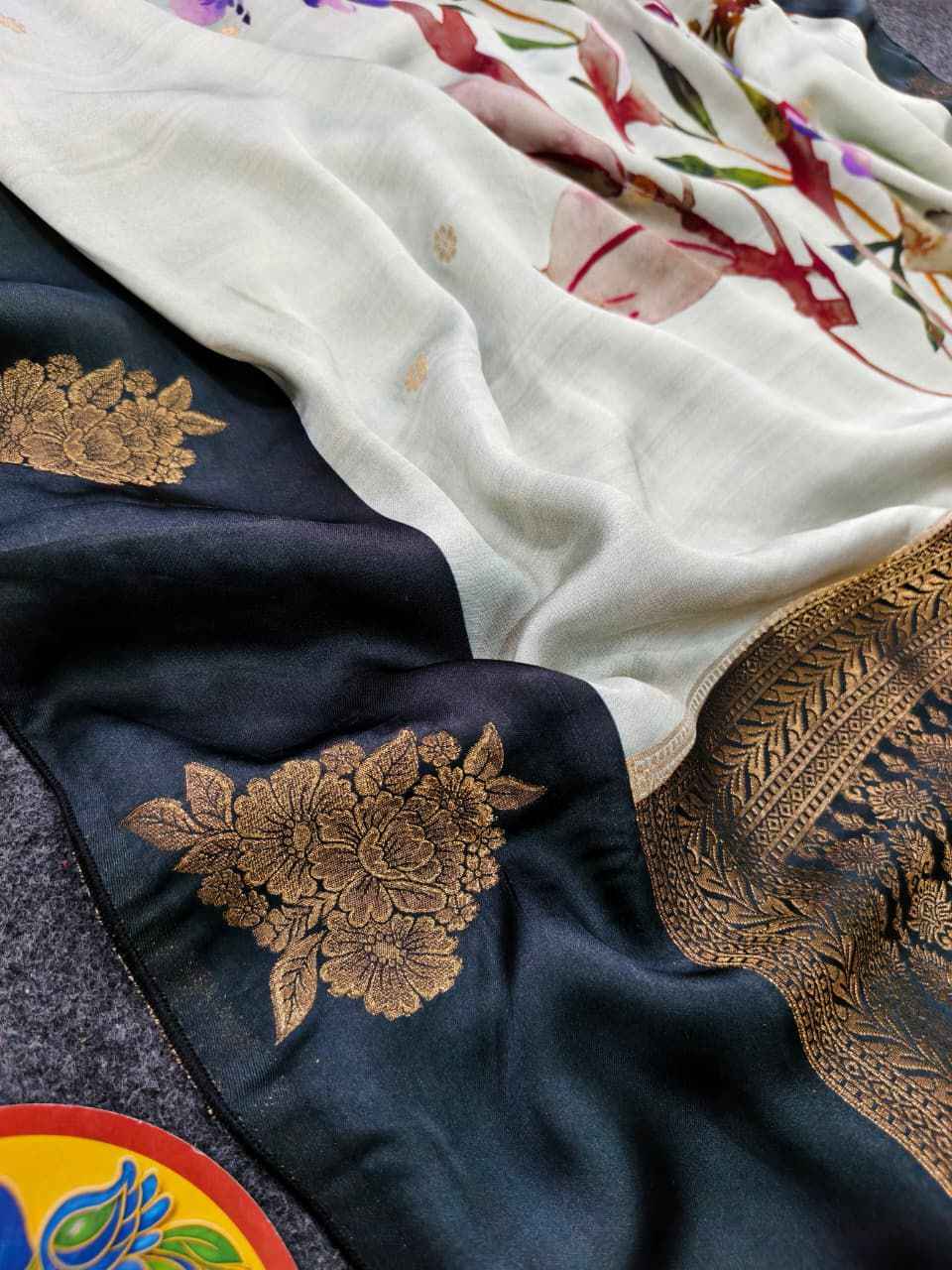 PURE SOFT VISCOSE SATIN SILK ZARI WEAVING SAREE
