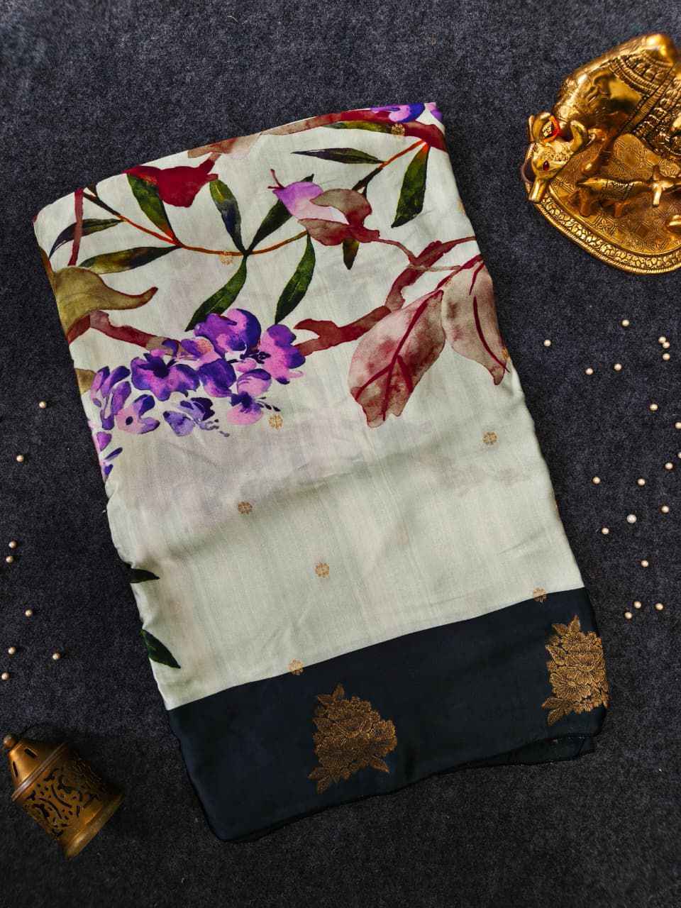PURE SOFT VISCOSE SATIN SILK ZARI WEAVING SAREE