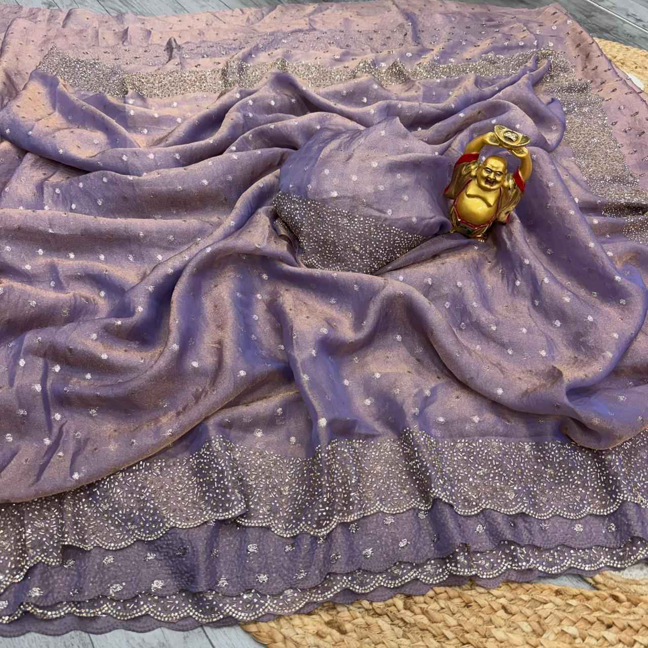 PURE SPACE SILK WITH BUTTI JARKHAN WORK SAREE 