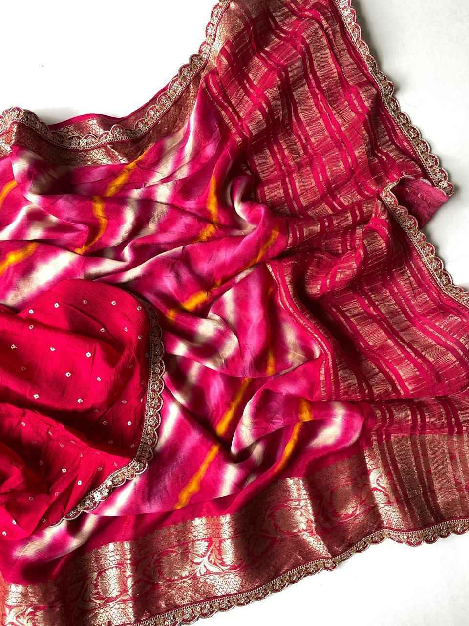 PURE VISCOSE BANDHNI PRINT SAREE