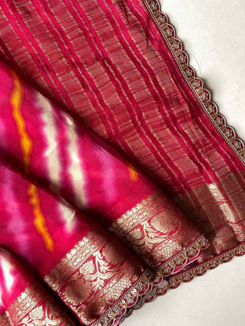 PURE VISCOSE BANDHNI PRINT SAREE