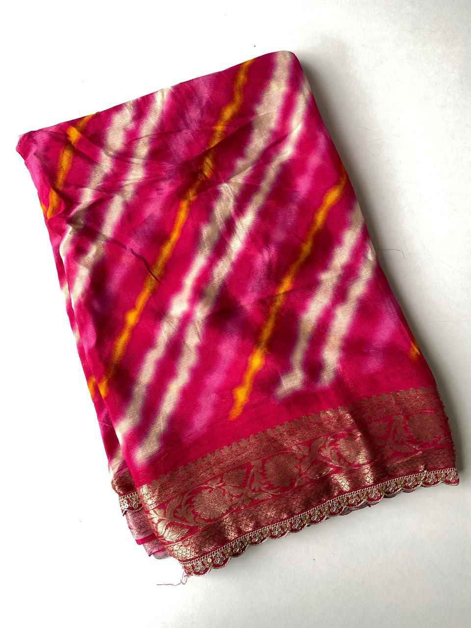 PURE VISCOSE BANDHNI PRINT SAREE