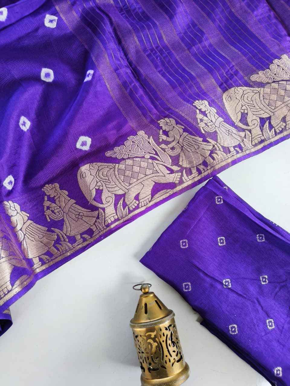 PURE VISCOSE DOLA SILK TYE AND DYE BANDHANI CONCEPT SAREE