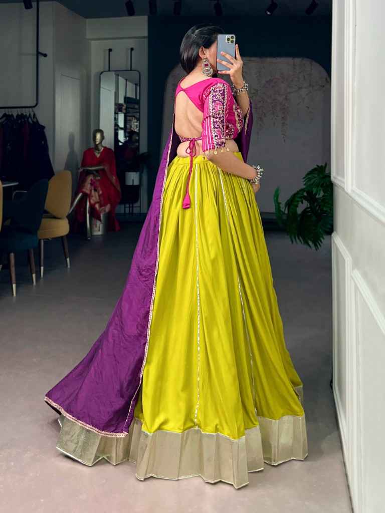 RAYON EMBOSSED DESIGN NAVRATRI LEHENGA CHOLI